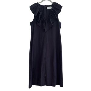 Maria Stanley Cascada Ruffle Jumpsuit Anthropologie Gray M Office Career